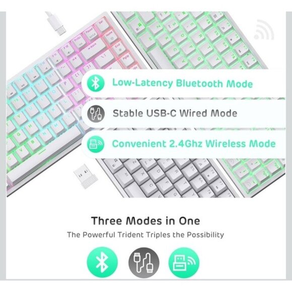 Royal Kludge RK84 Wireless Keyboard Bluetooth Triple Mode Hot Swappable - Picture 15 of 16